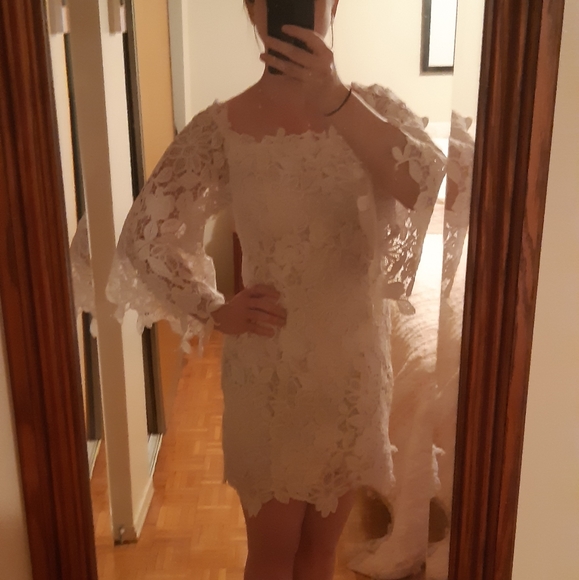 Free People white lace dress, sz 6 - Picture 6 of 8